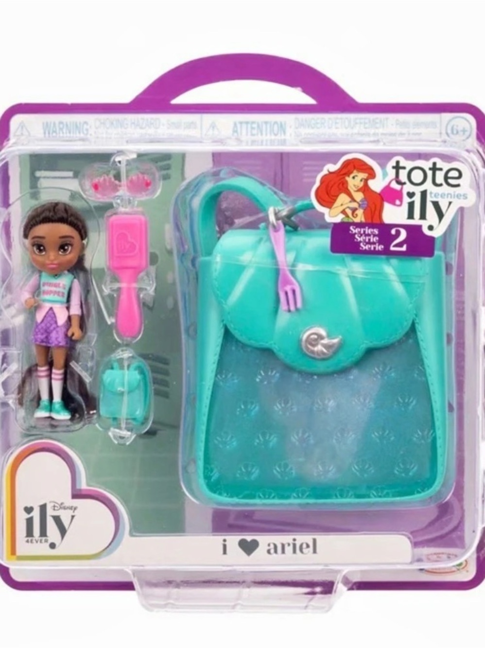 Disney Tote-ally Teeny Series 2 Ariel Doll Backpack Set NWT